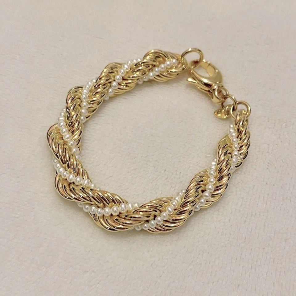 Pulsera Honora Bronce Italia Cuerda Retorcida Oro Perla Foto 2 de 4