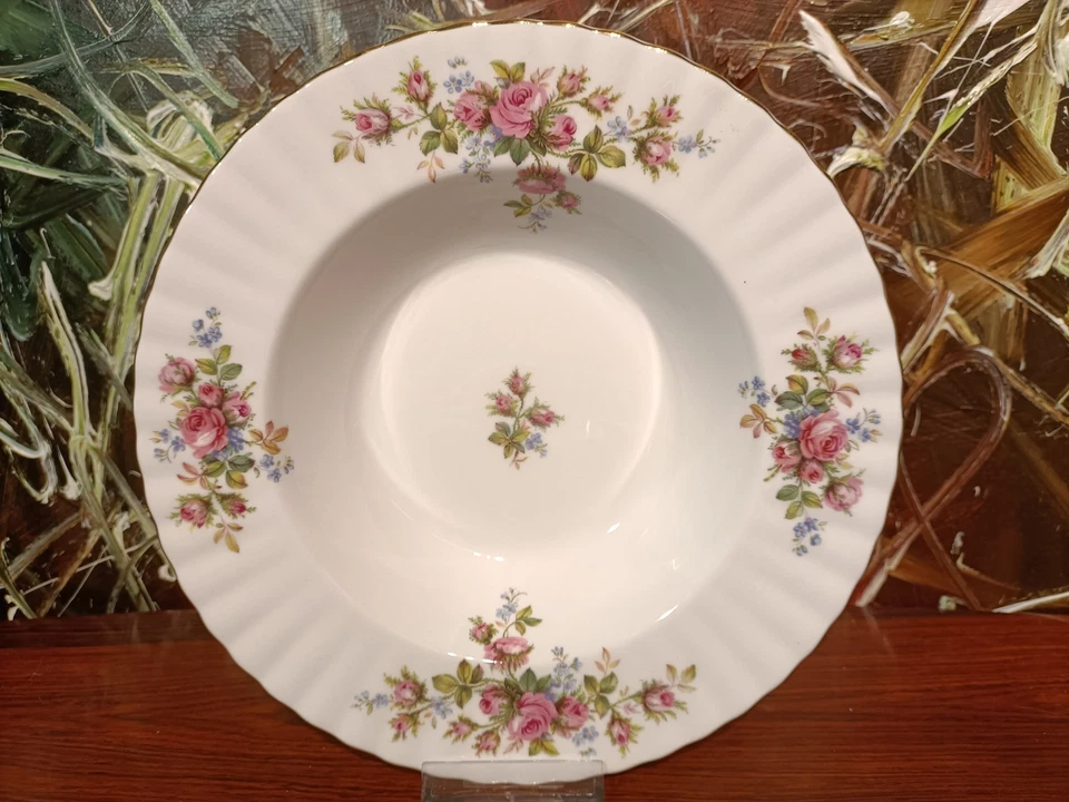 ROYAL ALBERT England MOSS ROSE - 6 edle Suppenteller Ø 24cm - Bild 2 von 4