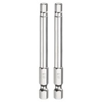 "2X H5.0 Sechskant-Bit 5.0Mm Flachspitze 1/4\" 75Mm Magnetisch Chrombeschichtet"