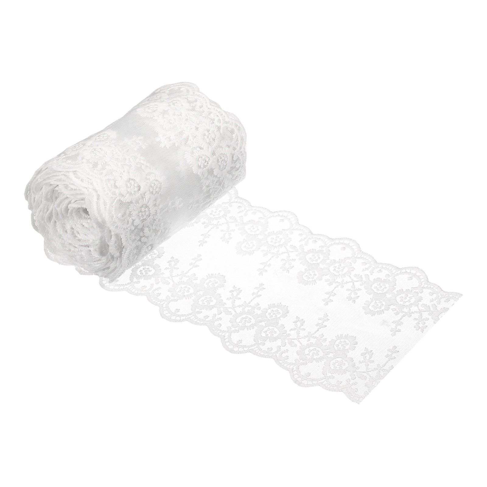 Encaje Blanco 5" ancho x 5 yardas no elástico para envolver regalos costura