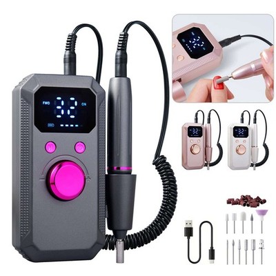 Rechargeable Electric Nail Drill Machine Portable Manicure Pedicure Kit 45000RPM