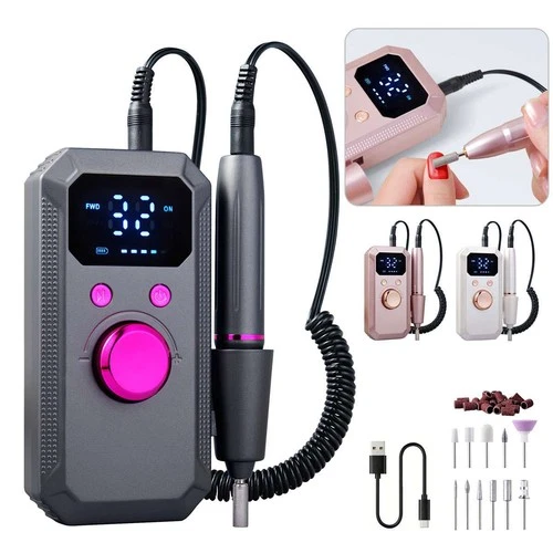 Rechargeable Electric Nail Drill Machine Portable Manicure Pedicure Kit 45000RPM