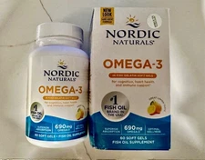 Nordic Naturals Lemon Omega-3 690mg 60 Soft Gels Exp. 01/2028