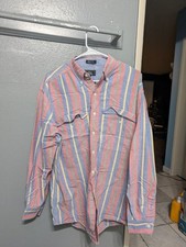 Dover By Arrow Multicolor Striped Button-Up Shirt Made In USA Size large