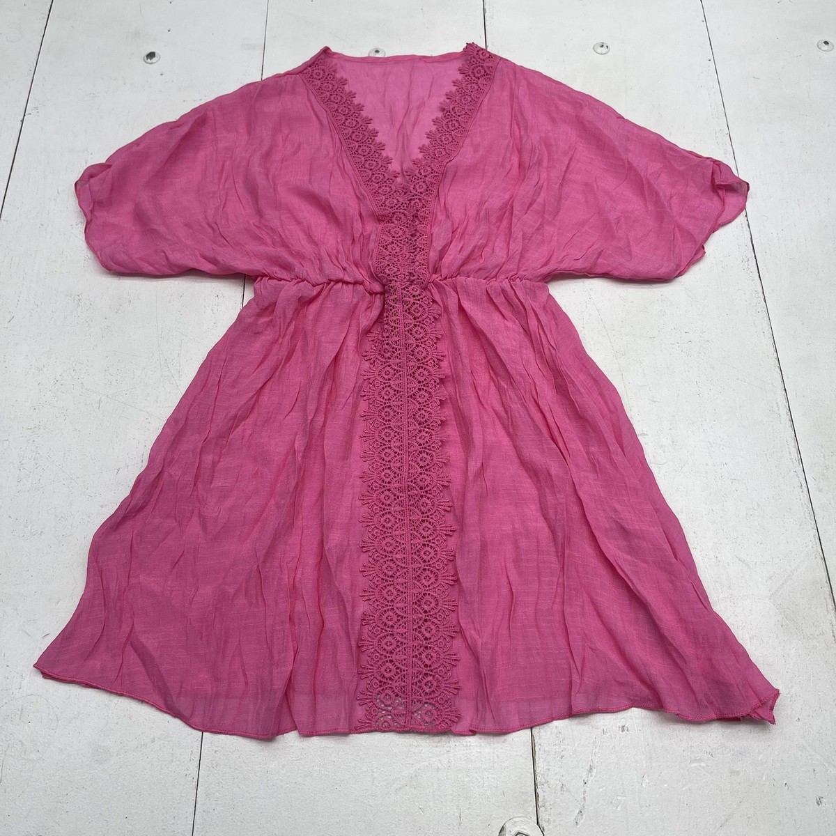 chinese dress ladies SHEIN, lined pink lace party dress, GUC, size 9, L: 75cm   DaisyChainClothing
