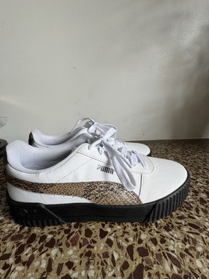 PUMA Women's  Carina Snake Brown /White Size 8.5 Soft Foam Sneaker 372722-01