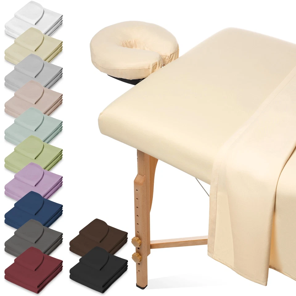 SALONITURE 3pc Microfiber Massage Table Sheet Set - Salon Spa Facial Bed Covers
