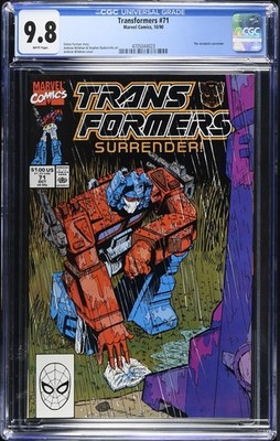 Transformers 71 CGC 9.8 White Pages Autobots Surrender G1 Key Direct Marvel 1990