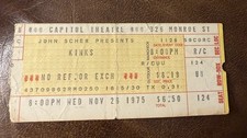 KINKS/STEVE HARLEY COCKNEY REBEL RARE CONCERT TICKET STUB PASSAIC, NJ 11/26/1975
