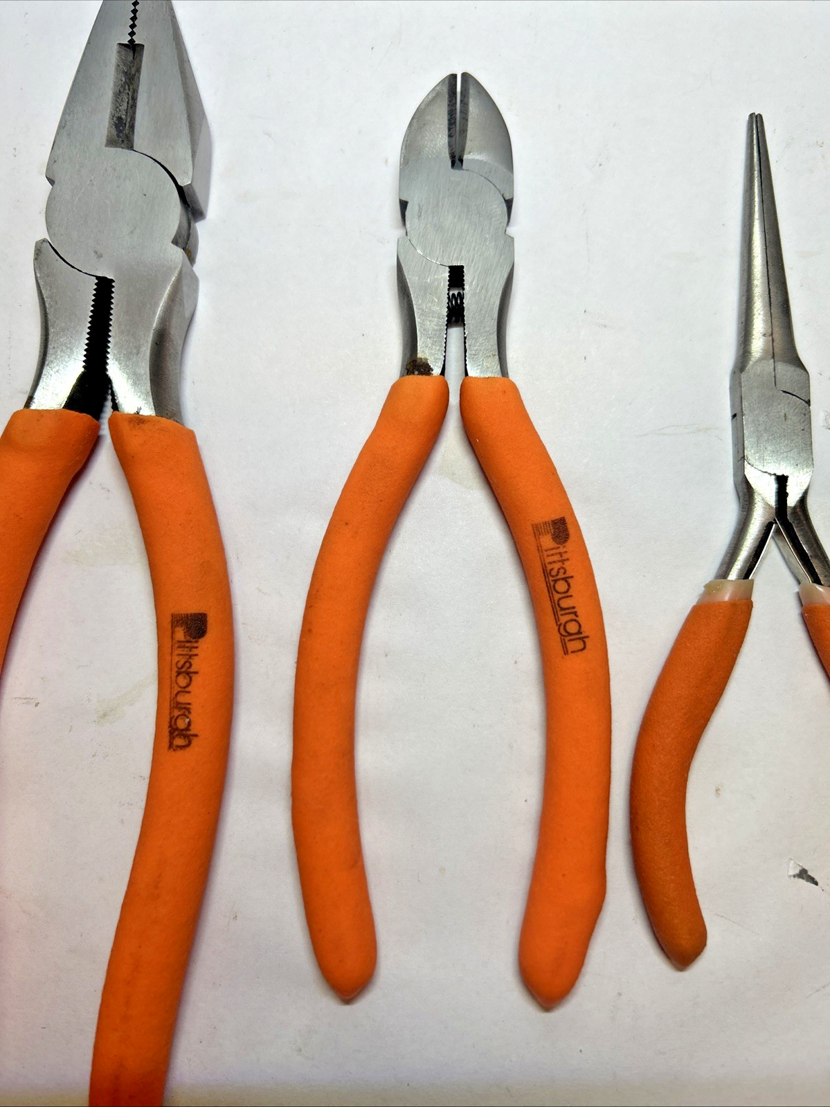 PITTSBURGH 5 pc Various Plier Set Carbon Steel Linesman Long Nose Cutter