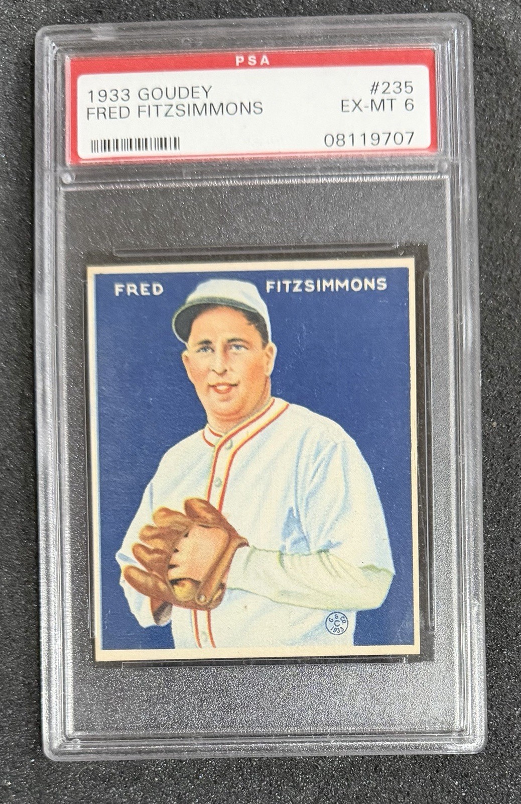 1933 Goudey - #235 Fred Fitzsimmons - PSA 6