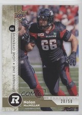 2018 Upper Deck CFL Gold 20/50 Nolan MacMillan #160 d4e