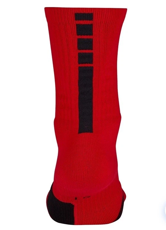 Calcetines Nike Elite Crew negros y rojos talla YTH 5Y-7Y WMN 6-10 talla pequeña baloncesto Foto 3 de 4