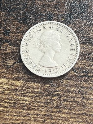 1955 UK Great Britain 6 Six Pence Rose Shamrock Thistle Leek