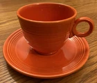 Vintage Fiestaware - Cup and saucer set in original "radioactive" red (1936-69)