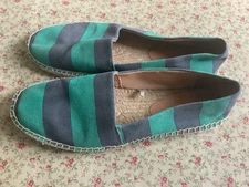 J Crew Striped Slip On Flat Roped Sole Shoes Size 9