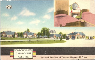 Cuba MO Wagon Wheel Cabin Court on Hi-Way US 66 