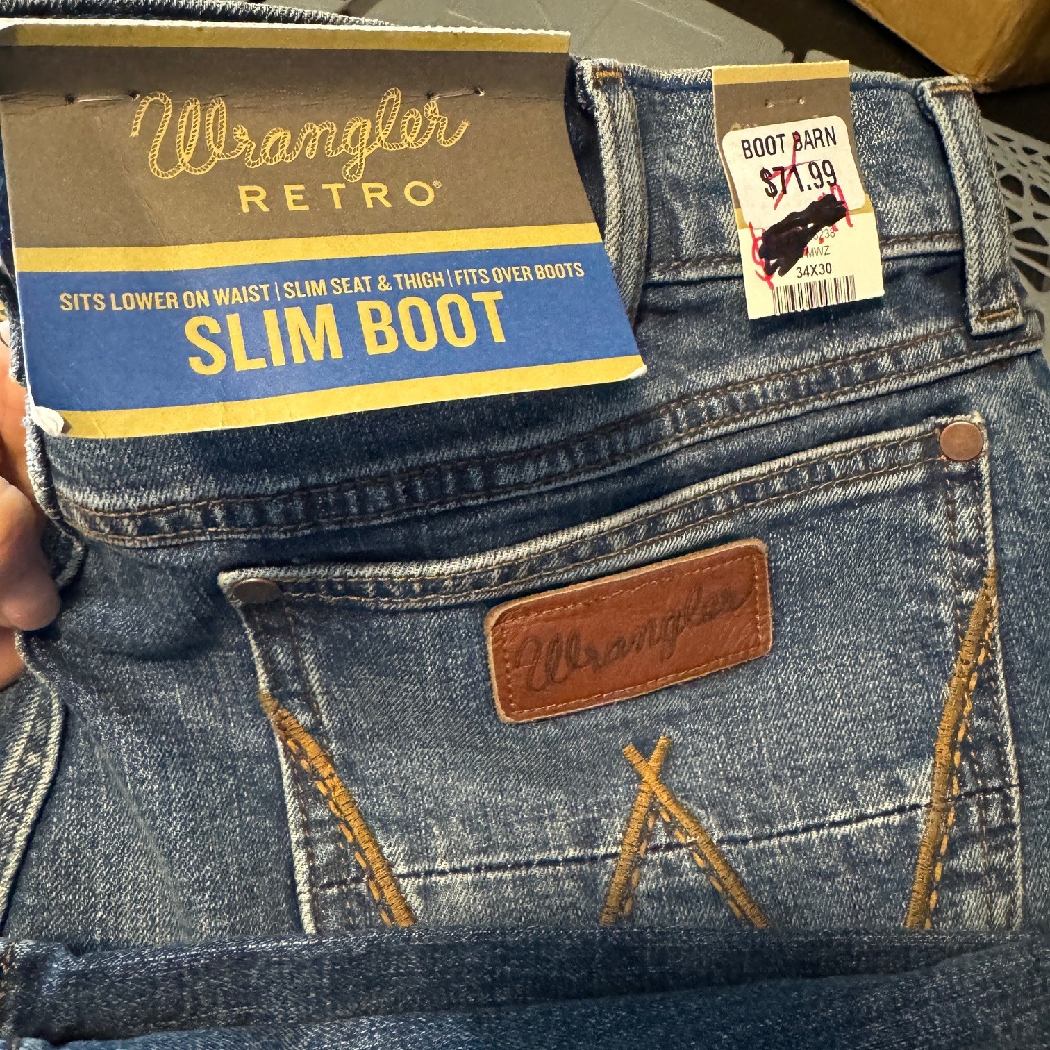 NEW Wrangler Retro Slim Bootcut Jeans Men's 34X30 Yellowstone Landman Western thumbnail 3