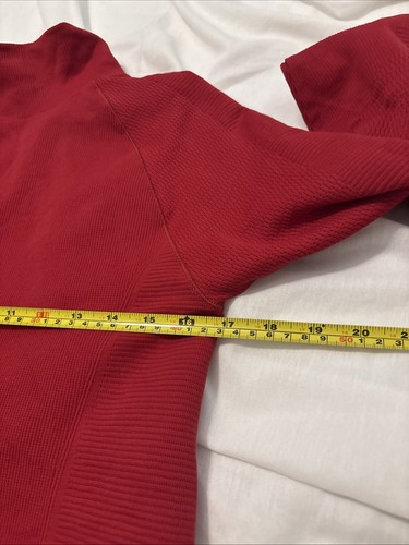 Athleta Gr. Large Flurry Seamless Turtleneck Top Clover Berry Red Cabin Core Slim - Bild 6 von 11
