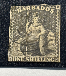 BARBADOS stamp GB 1866 Britannia 1s Star WMK / used / TW184