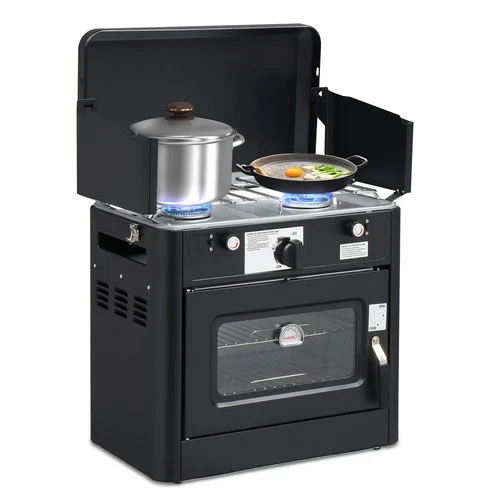 Outdoor Propane Oven Portable Camping Stove with Piezo Lgniter with Wind Panel