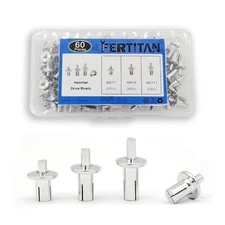 60 Pcs Hammer Drive Rivets, Aluminum Core Rivet with Round Head, Aluminum Bli...