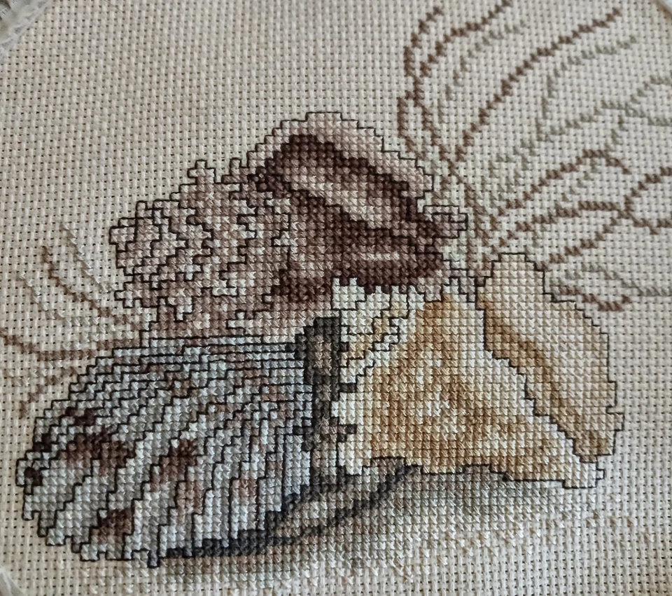 Aro bordado concha marina vintage acolchado hecho a mano tela colgante decoración de pared 12" Foto 2 de 4