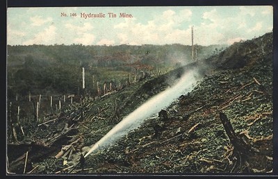 Ansichtskarte Penang, Hydraulic Tin Mine 