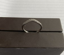 Ernest Jones Platinum 0.10ct Diamond Shaped Wedding Band Size O - Without Box