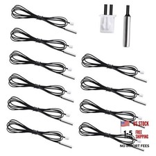 10pcs 10k Temperature Sensor Probe, Black Thermistor Sensor Probe Waterproof 1
