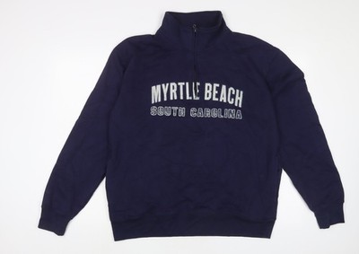 Gear Damen Pullover Sweatshirt blau Baumwolle Größe L Reißverschluss