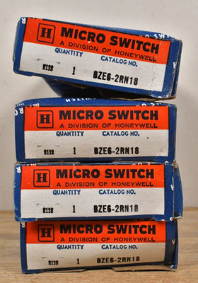 Lot of 4 Honeywell BZE6-2RN18 Wobble Coil Spring Medium-Duty Limit Switch in box