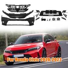 Fit For Honda Civic LX EX Sport 2022 2023 Front Bumper Kit Complete Cover Grille