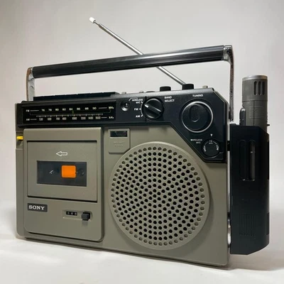 Sony CF-1880 Mono Boombox Radio Cassette Wireless Mic Mixing Serviced Japan Rare - Image 1 of 4