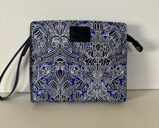 Borsa da polso Liberty London British Airways prima classe con zip blu in vinile