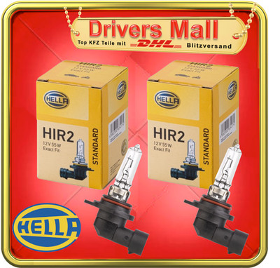 2x HELLA STANDARD HIR2 HALOGEN GLÜHLAMPEN 12V 55W PX22D | 8GH 009 319-001