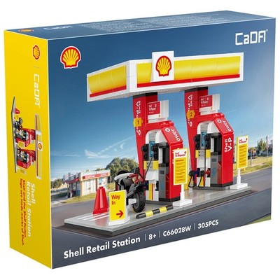 CaDA Shell Tankstelle Ziegelbau Modell C66028W 305 Teile Alter 8+