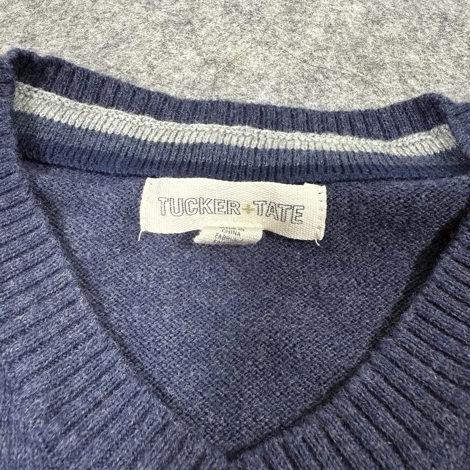 Suéter Tucker+Tate Cuello en V Manga Larga Juvenil/Niño Talla Mediana 8-10 Azul Marino Foto 3 de 4