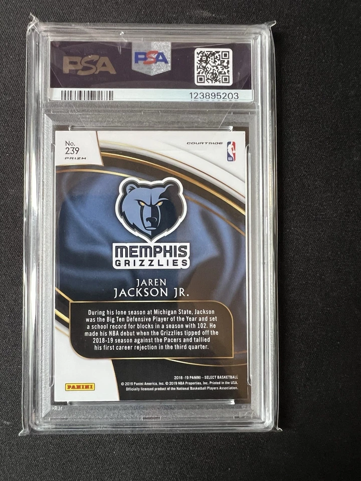 2018 Panini Select Courtside Jaren Jackson Jr. #239 Silver Prizm (RC) PSA 10 GEM - Image 4 of 4