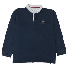Cotton Traders England Navy 4XL Long Sleeve Rugby Polo Shirt
