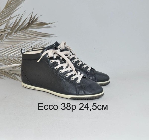 Women Ecco Boots Black Leather 38 #3QHV