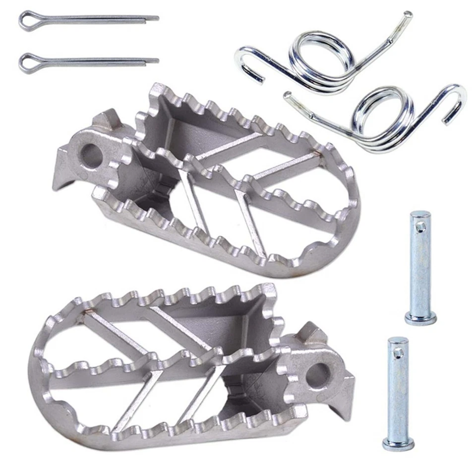 Silver Stainless Steel 1 Pair Front Foot Peg Footrest Kits For Mostly Motorcycle - Image 3 of 4