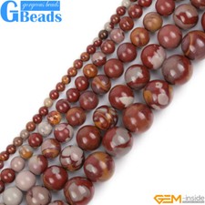 Round Dark Red Australia Noreena Jasper Natural Gemstone Beads Jewelry Making