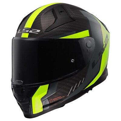 LS2 FF811 Vector II Carbon Grid Motorradhelm mit Sonnenblende L Matt Schwarz- Ge