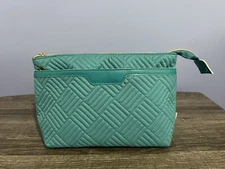 Wandf Cosmetic Makeup Toiletry Bag With Zipper Wet Pocket—Teal