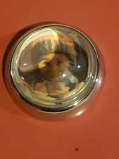 Vintage Clear Glass Round Dome Magnifying Photo Displaying Paperweight