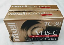 NWT Lot Of Three Maxell HGX-Gold VHS-C Video Tapes TC-30