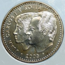 2003 SPAIN JUAN CARLOS I 25Y of Constitution Proof Silver 12 Euro Coin i113455