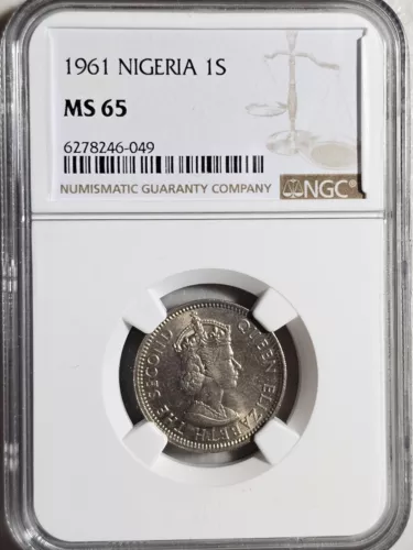 Nigeria 1 Shilling 1961 NGC MS 65
