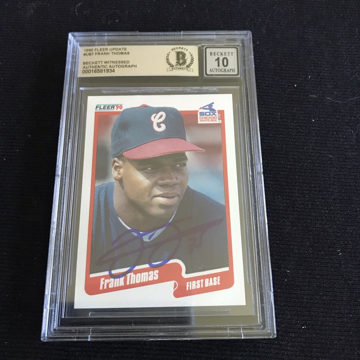 チャーリー氏専用 Frank Thomas HOF Signed 1990 Fleer Update #U87 RC Rookie BGS BAS